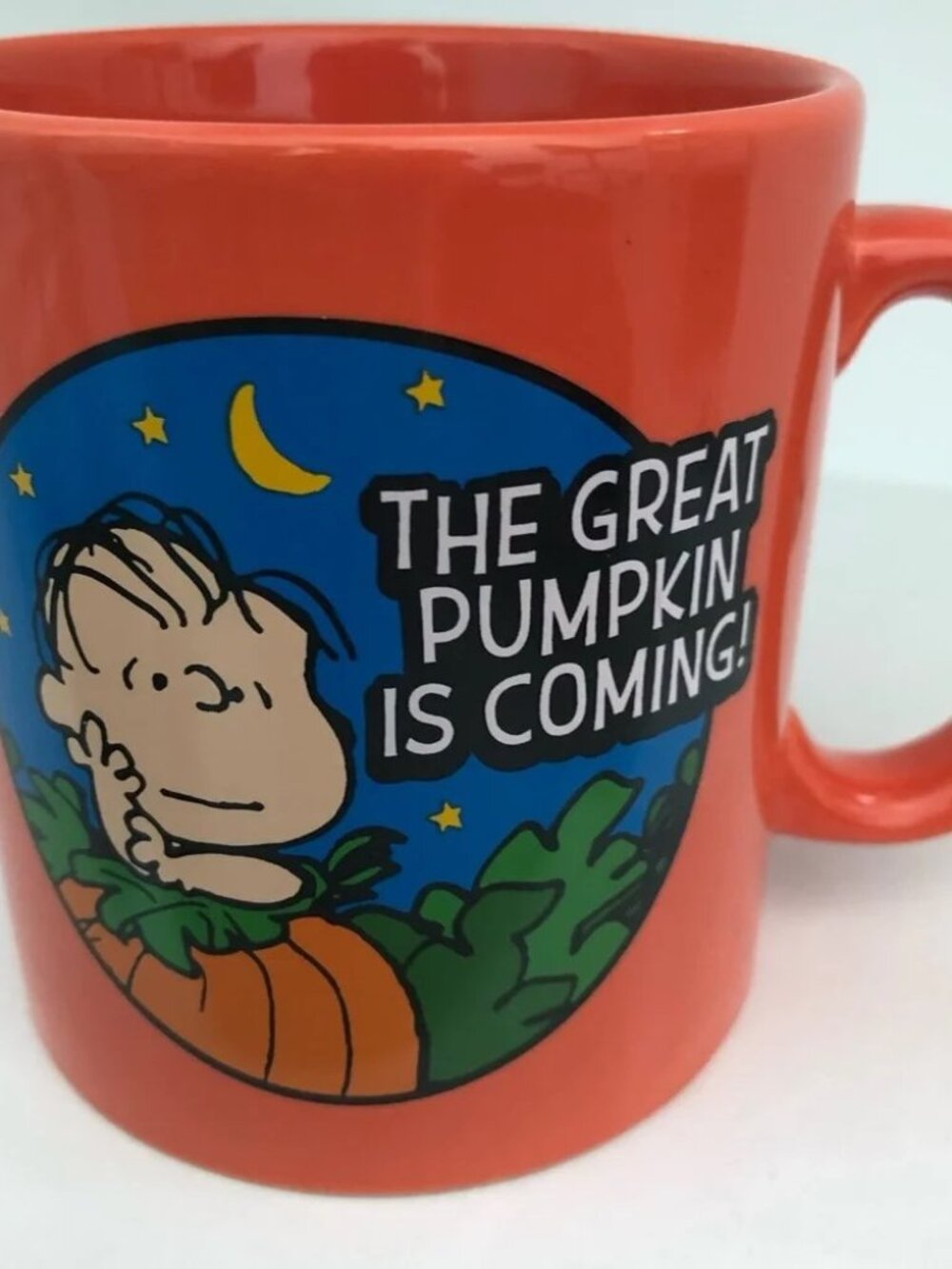 NEW Peanuts The Great Pumpkin is Coming 16 oz Halloween Mug Linus Orange Fall